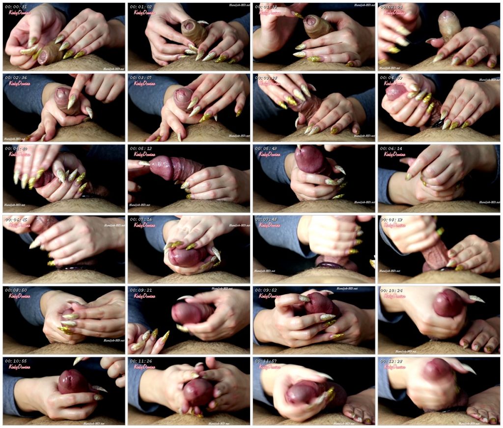 Holo Gold Nails Insertion Handjob - KinkyDomina Long Sharp Fingernails_scrlist